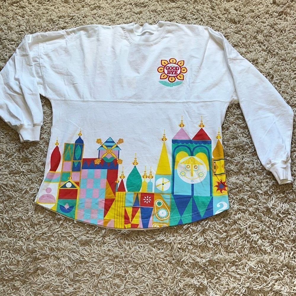 Vintage Walt Disney World Parks Its A Small World Long Sleeve T Shirt Screen Pri